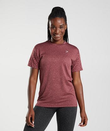 Dámské T Shirts Gymshark Adapt Animal Seamless Růžové Hnědé | CZ 3283FDN